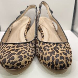 Cole Haan Leopard Print Slingback Flats